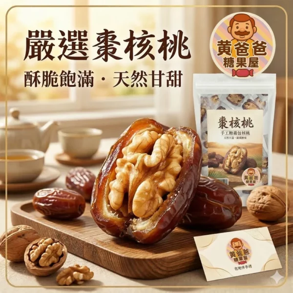 handmade-date-walnut-natural-healthy-taoyuan-specialty-zhongli-gift-premium-nut-snack-01-yellowdaddy 黃爸爸 棗核桃|椰棗包核桃濃郁香甜|桃園健康零食推薦