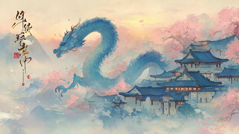 dragon year auspicious blessings collection 2024 traditional chinese new year 01 yellowdaddy