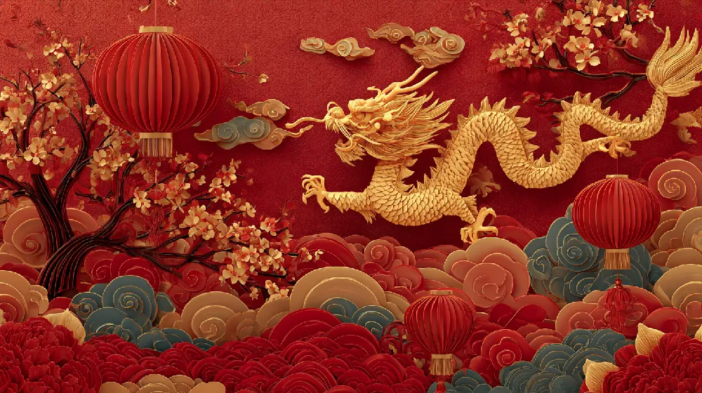 dragon year auspicious blessings collection 2024 traditional chinese new year 09 yellowdaddy