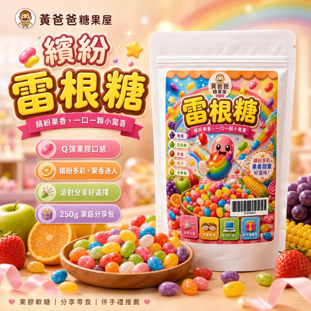rainbow jelly beans 250g fruity chewy candy 01 yellowdaddy