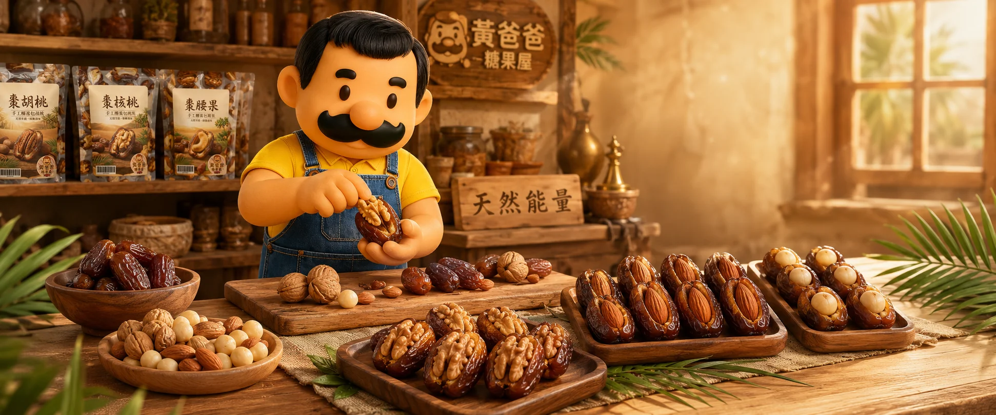 黃爸爸糖果屋 椅棗夾堅果 天然能量點心 素材原味
