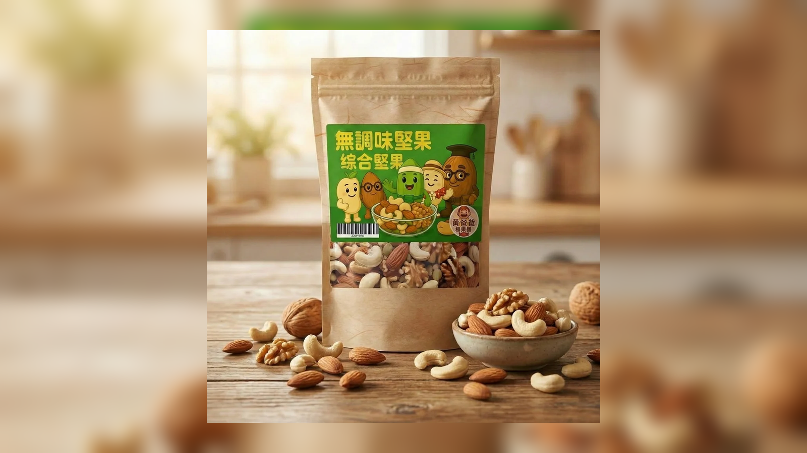 黃爸爸原味綜合堅果商品首圖，無調味堅果桃園中壢伴手禮