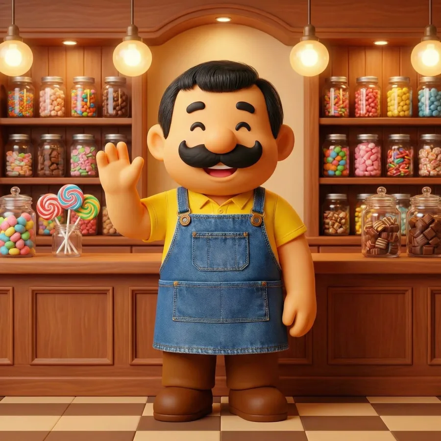 黃爸爸糖果屋溫暖門市與品牌角色