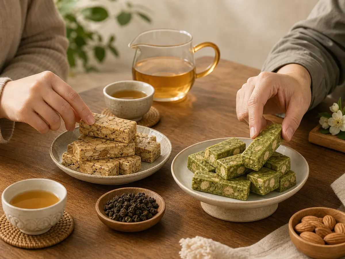 茶系牛軋糖怎麼選?紅烏龍、宇治抹茶與經典口味的差異 3 茶系牛軋糖怎麼選?紅烏龍、宇治抹茶與經典口味的差異日常食用情境