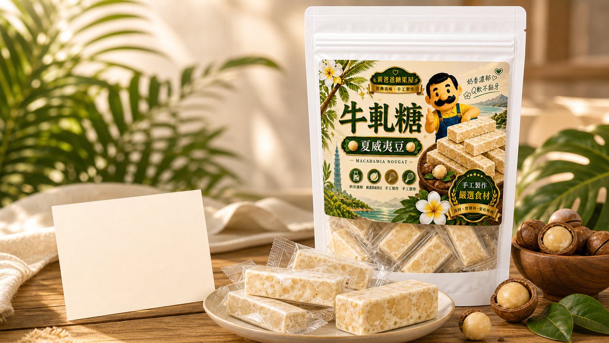 黃爸爸夏威夷豆牛軋糖|Q軟不黏牙|桃園中壢伴手禮 13 夏威夷豆牛軋糖購買須知