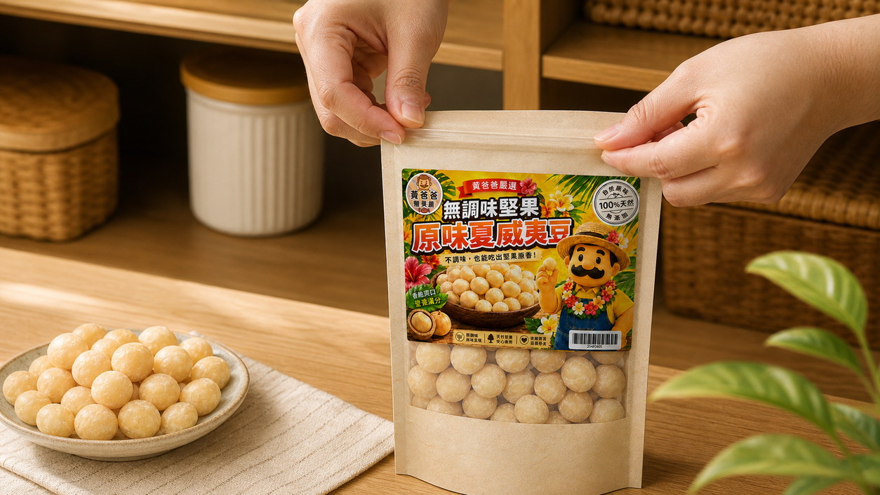 黃爸爸 原味夏威夷豆|低溫烘焙無調味|桃園中壢堅果推薦 18 原味夏威夷豆夾鏈包裝與乾燥保存提醒
