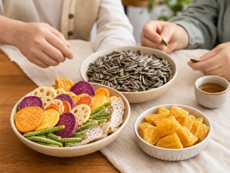 中元普渡常溫零食：四切鳳梨乾、海鹽葵瓜子與蔬菜脆片