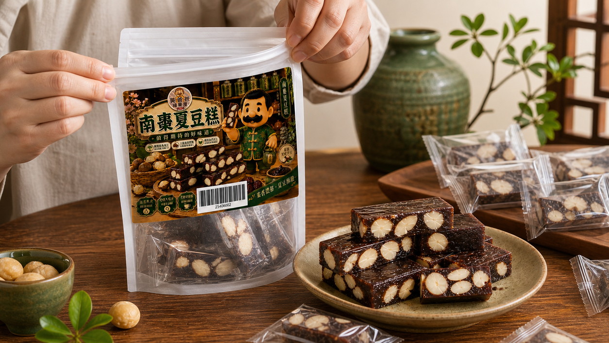 黃爸爸 南棗夏豆糕|棗香濃郁夏豆酥脆|桃園中壢伴手禮 18 南棗夏豆糕夾鏈包裝與購買須知
