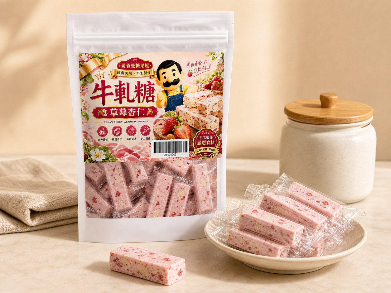 黃爸爸 幸福草莓杏仁牛軋糖|莓香杏仁|中壢伴手禮 17 幸福草莓杏仁牛軋糖規格資訊與保存方式