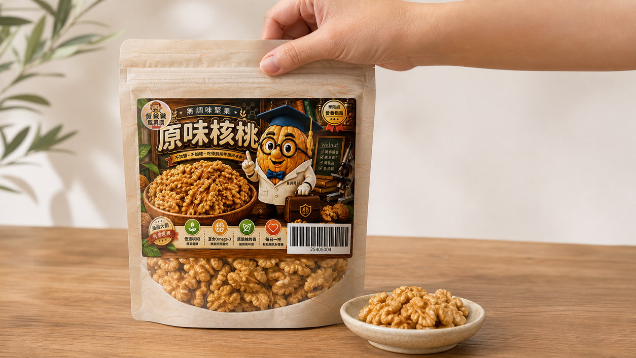 黃爸爸 原味核桃|低溫烘焙無調味|桃園中壢堅果推薦 18 原味核桃夾鏈包裝與乾燥保存提醒