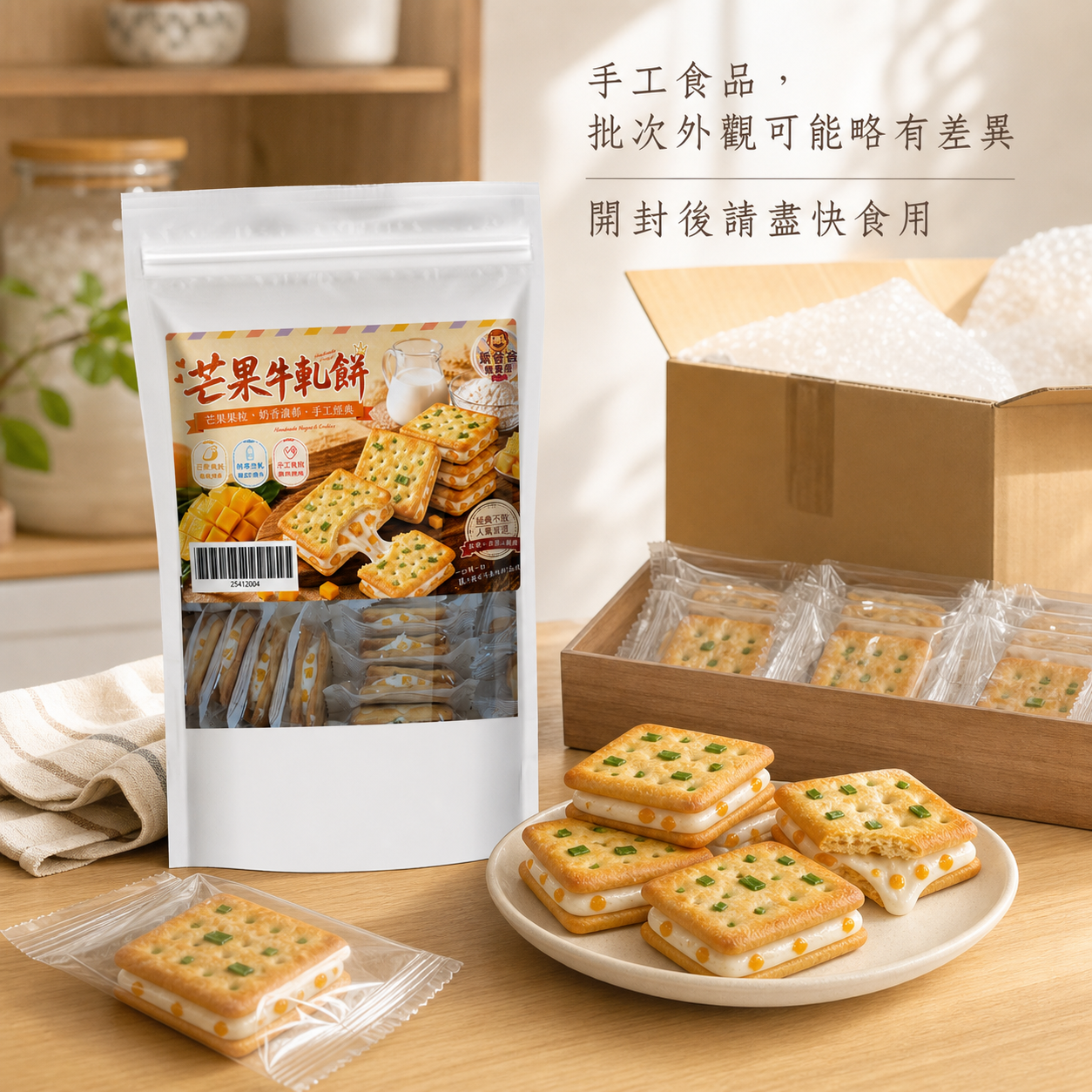 黃爸爸 愛文芒果牛軋餅(蔥香) 9 芒果牛軋餅購買提醒