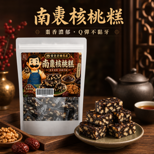 黃爸爸南棗核桃糕,棗香濃郁、核桃酥香、手工製作、桃園中壢伴手禮 黃爸爸南棗核桃糕商品首圖