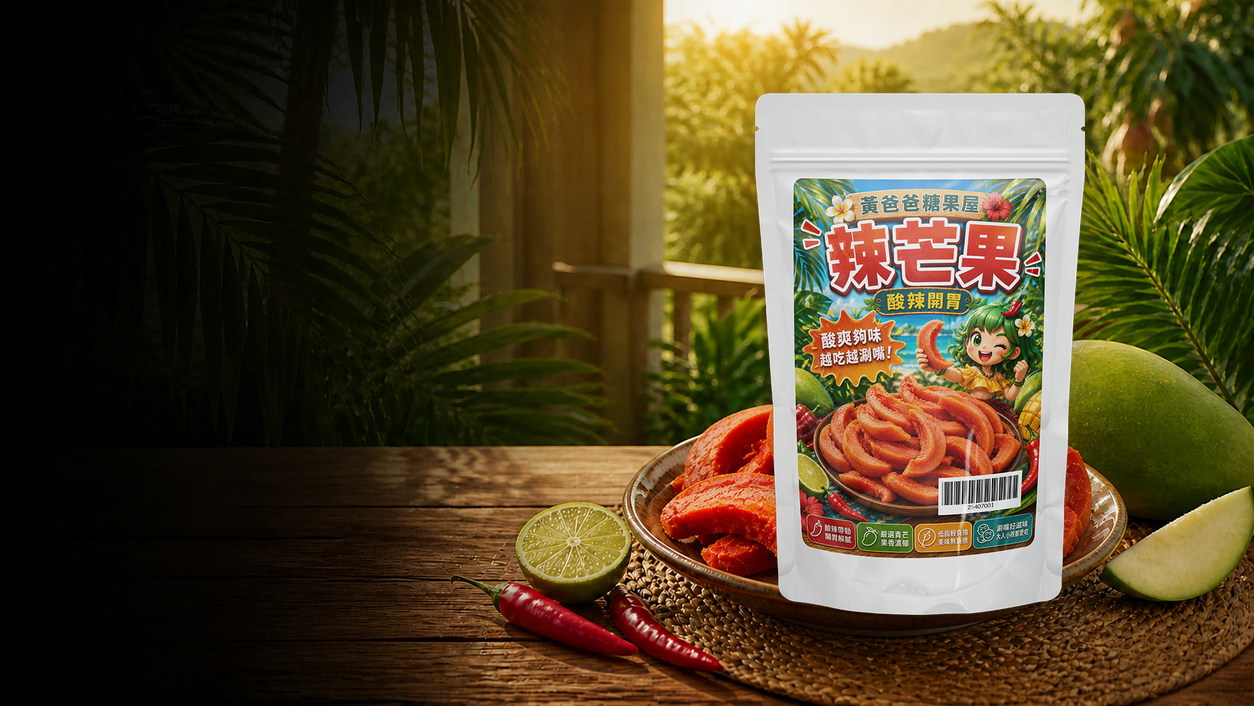 黃爸爸 辣芒果|酸甜微辣厚實芒果條|桃園中壢果乾推薦 10 黃爸爸辣芒果官方包裝與購買引導