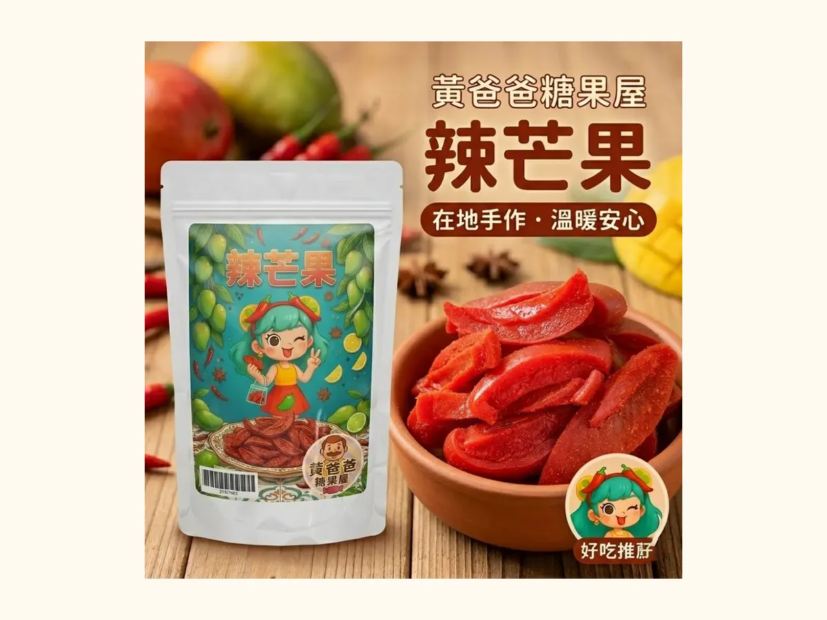 牛軋糖、牛軋餅、果乾開封後怎麼保存?一張表看懂不同點心的收納順序 2 牛軋糖、牛軋餅、愛文芒果乾與原味綜合堅果在乾燥茶點桌上分區擺放