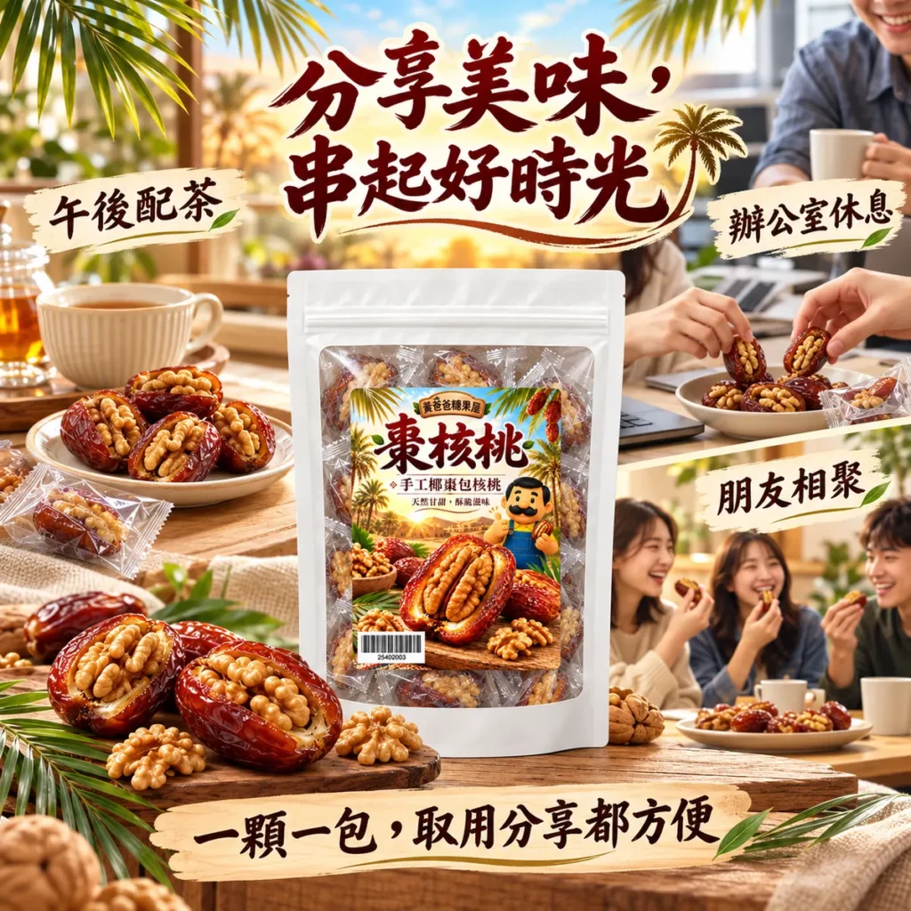 黃爸爸糖果屋棗核桃白色夾鏈袋與手工椰棗包核桃 5