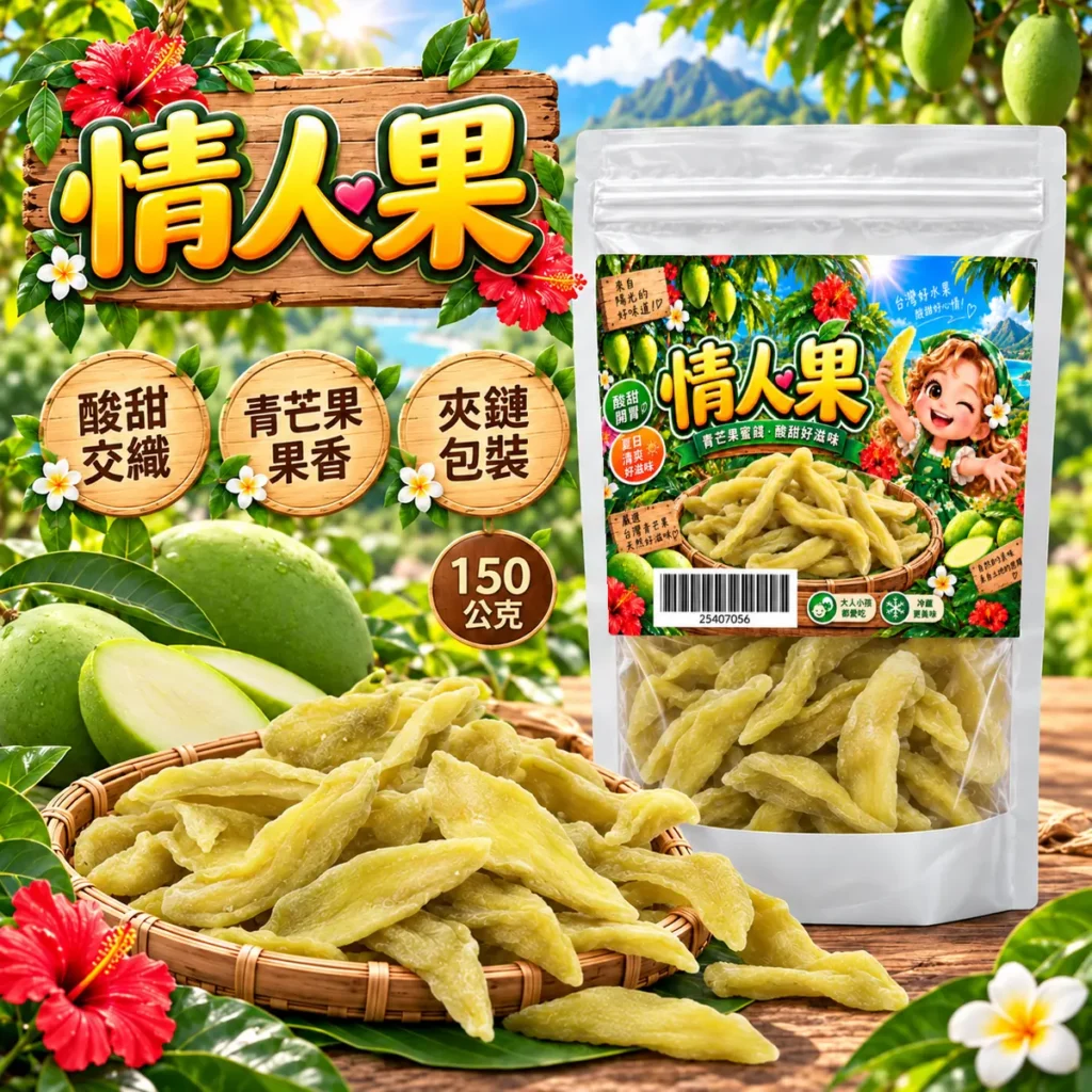 黃爸爸糖果屋情人果新版白色夾鏈袋與青芒果條 1