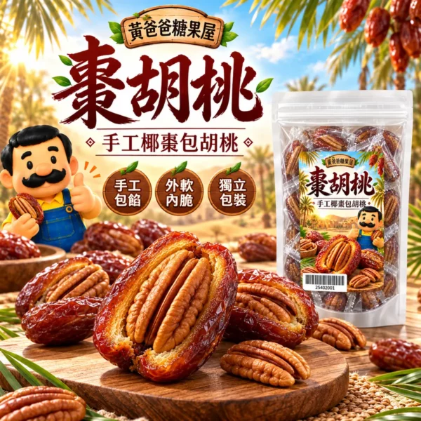 棗胡桃綠洲風格商品介紹 1 黃爸爸棗胡桃新版透明夾鏈包裝與綠洲風格商品介紹 1
